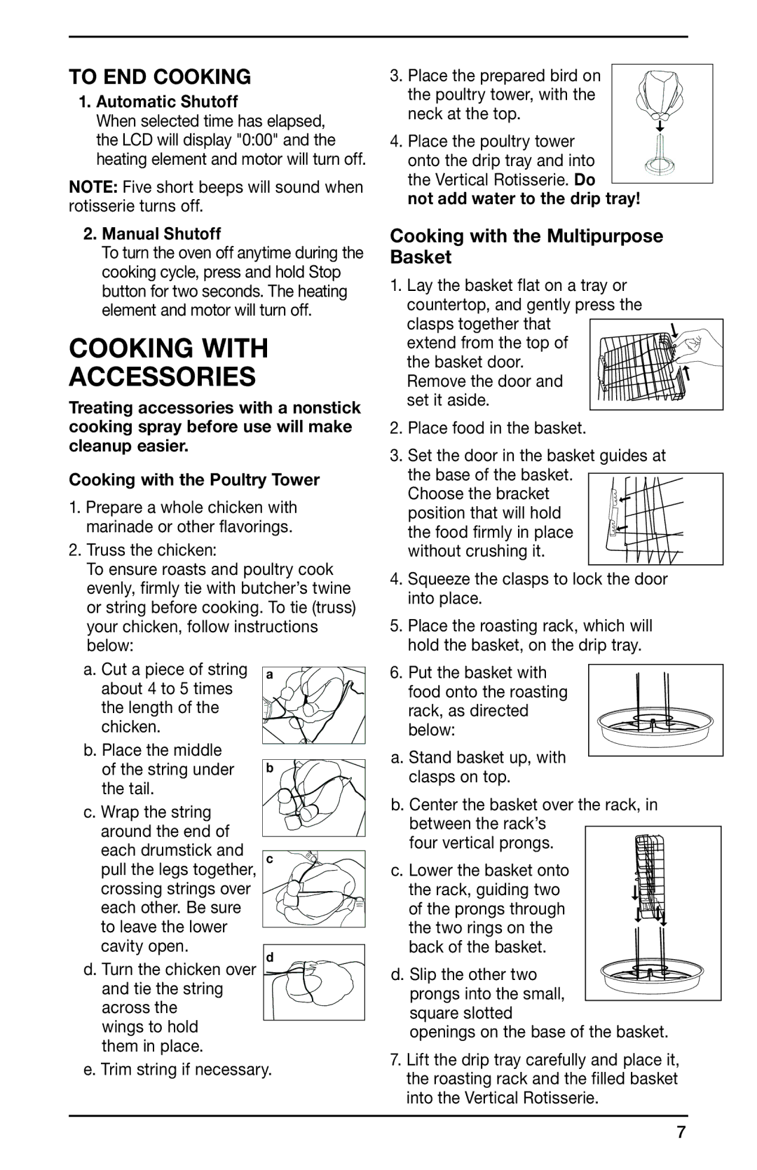 Cuisinart IB-8463A manual Cooking with accessories, Cooking with the Multipurpose Basket, Automatic Shutoff, Manual Shutoff 