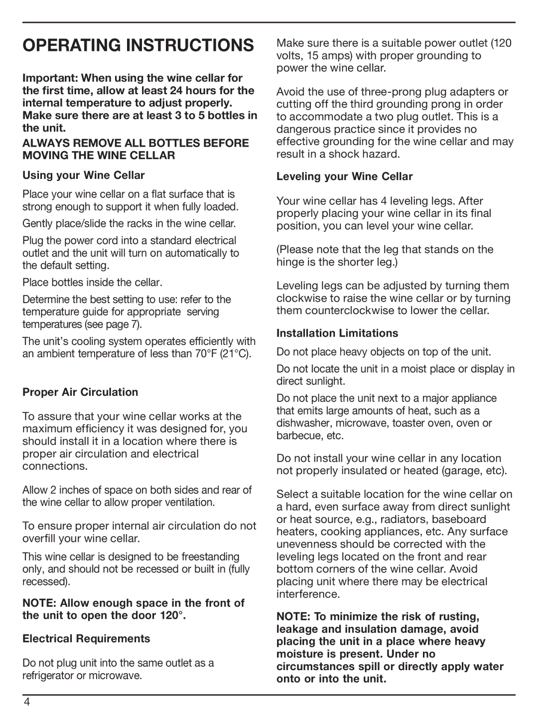 Cuisinart CWC-1600 manual Operating instructions 