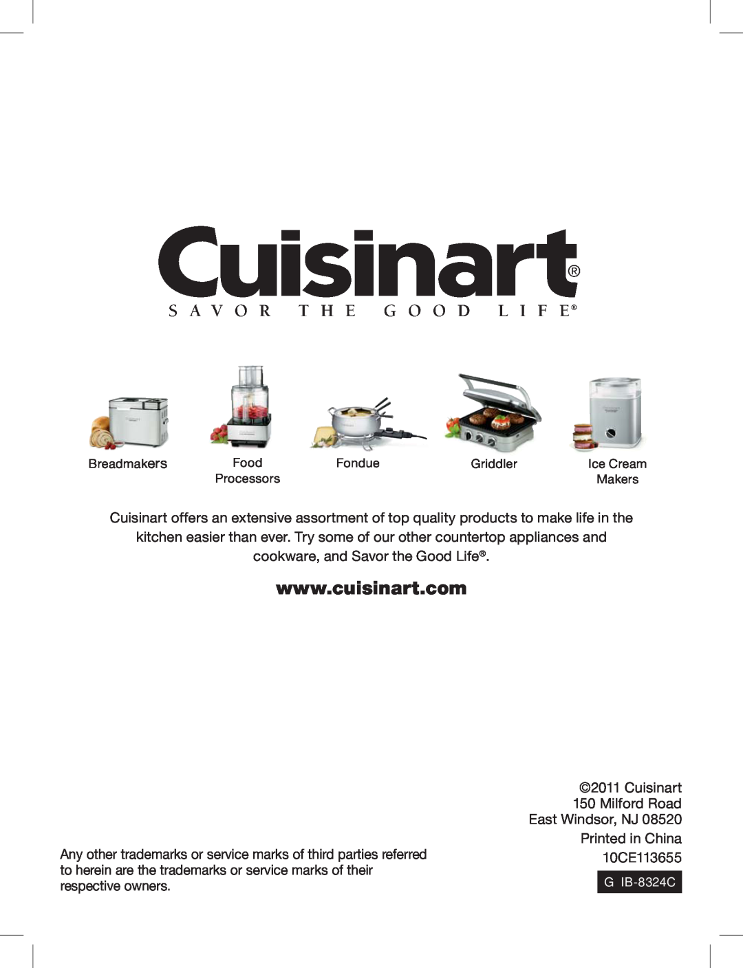 Cuisinart CWC-3200 manual cookware, and Savor the Good Life 