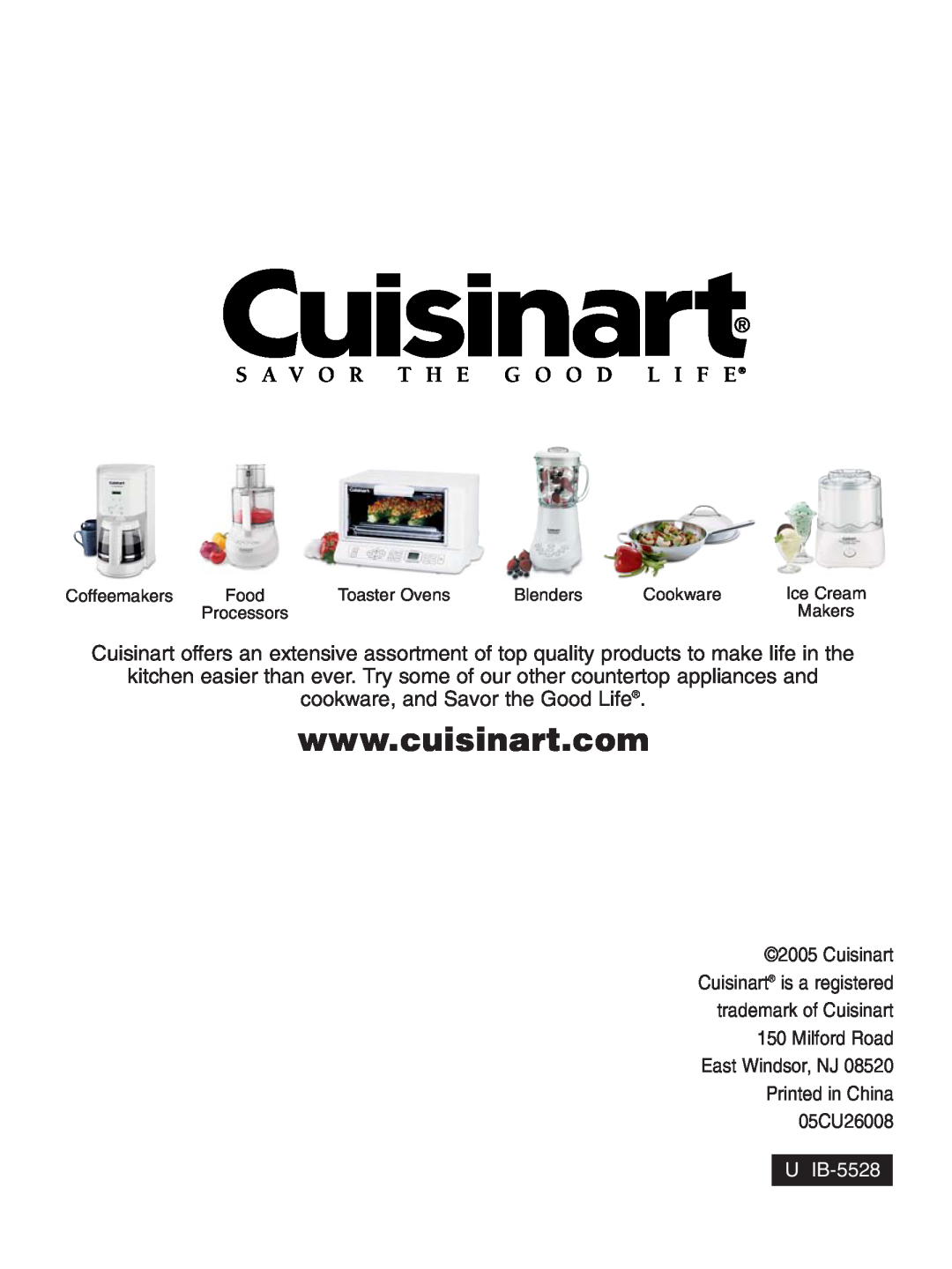 Cuisinart DCC-2000 manual cookware, and Savor the Good Life 