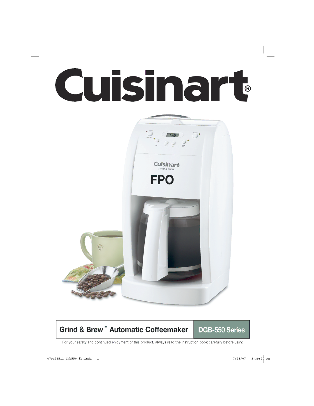 Cuisinart DGB550BK, DGB-550 Series manual 