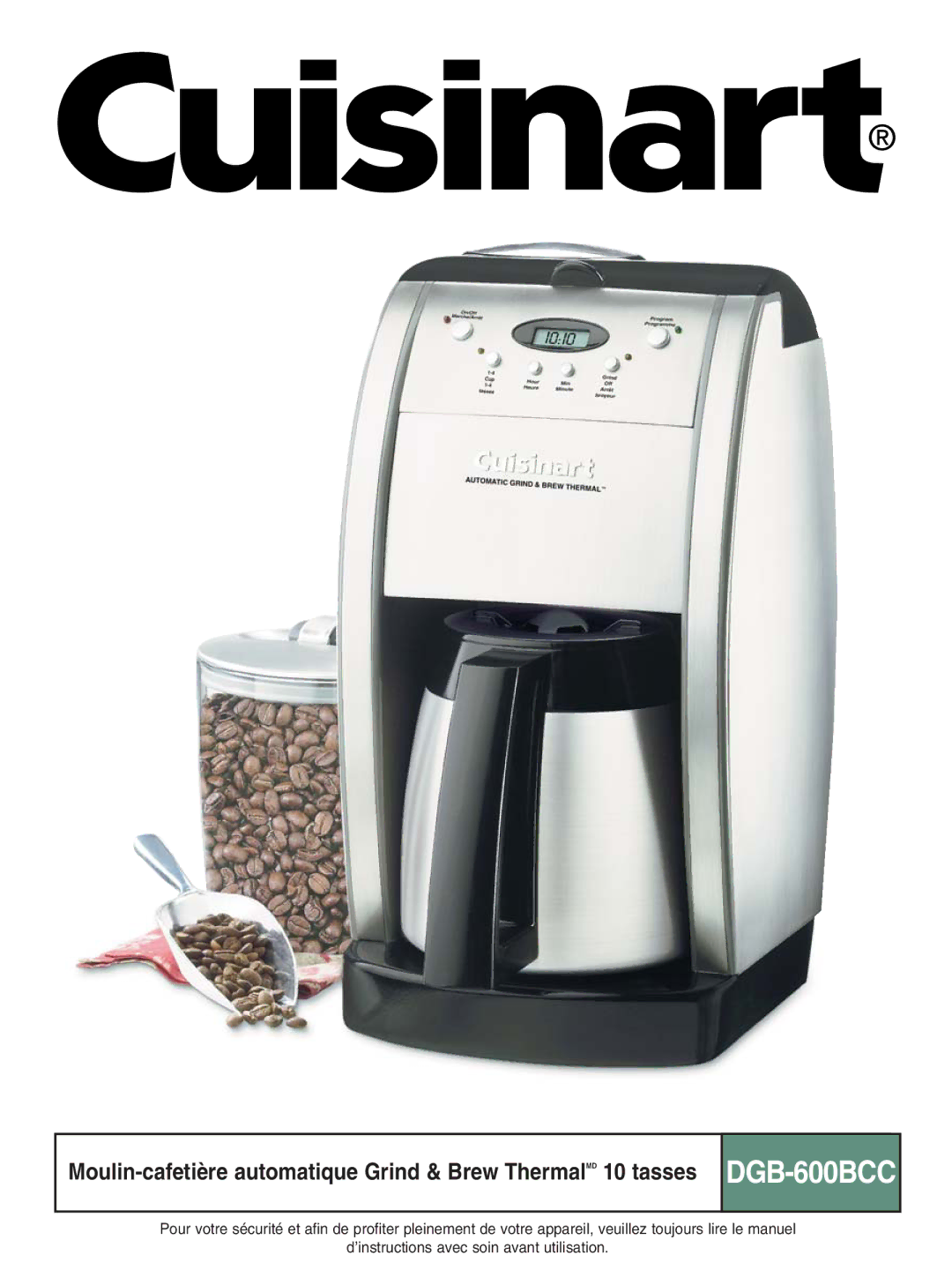 Cuisinart DGB-600BCC manual 