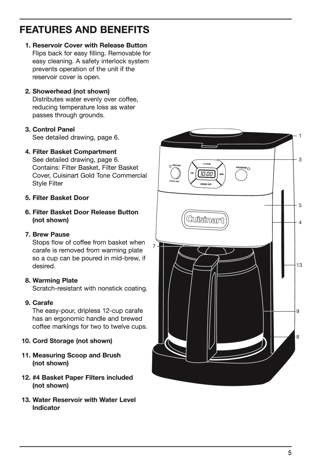 Cuisinart DGB-625BC manual 