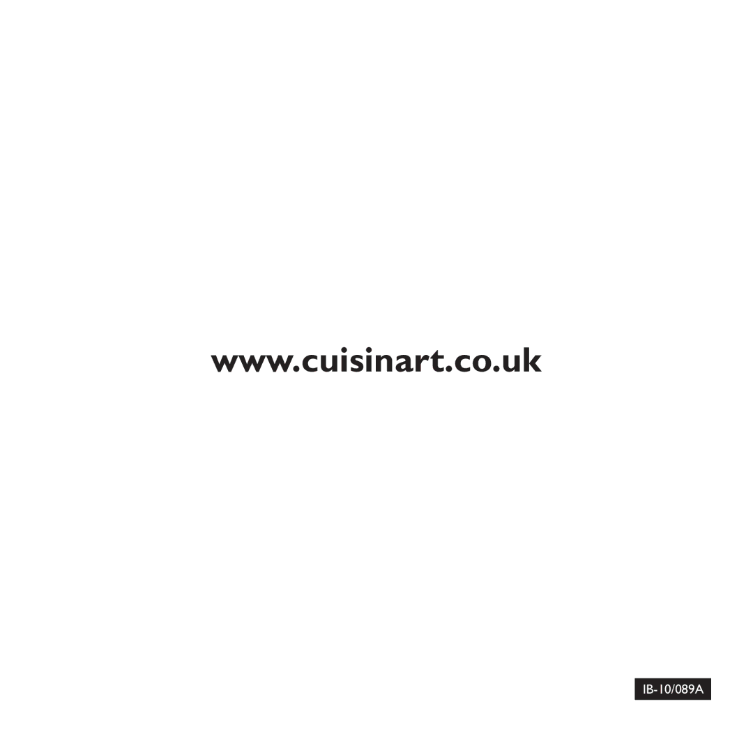 Cuisinart DGB625BCU manual IB-10/089A 