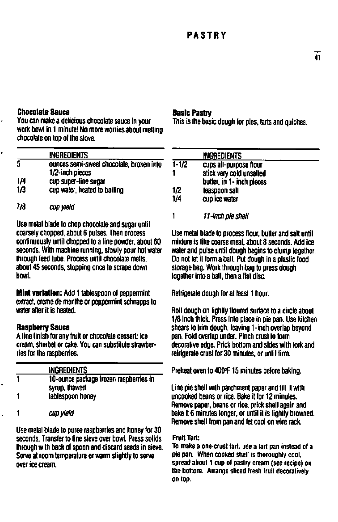 Cuisinart DLC-10S manual Pastry 