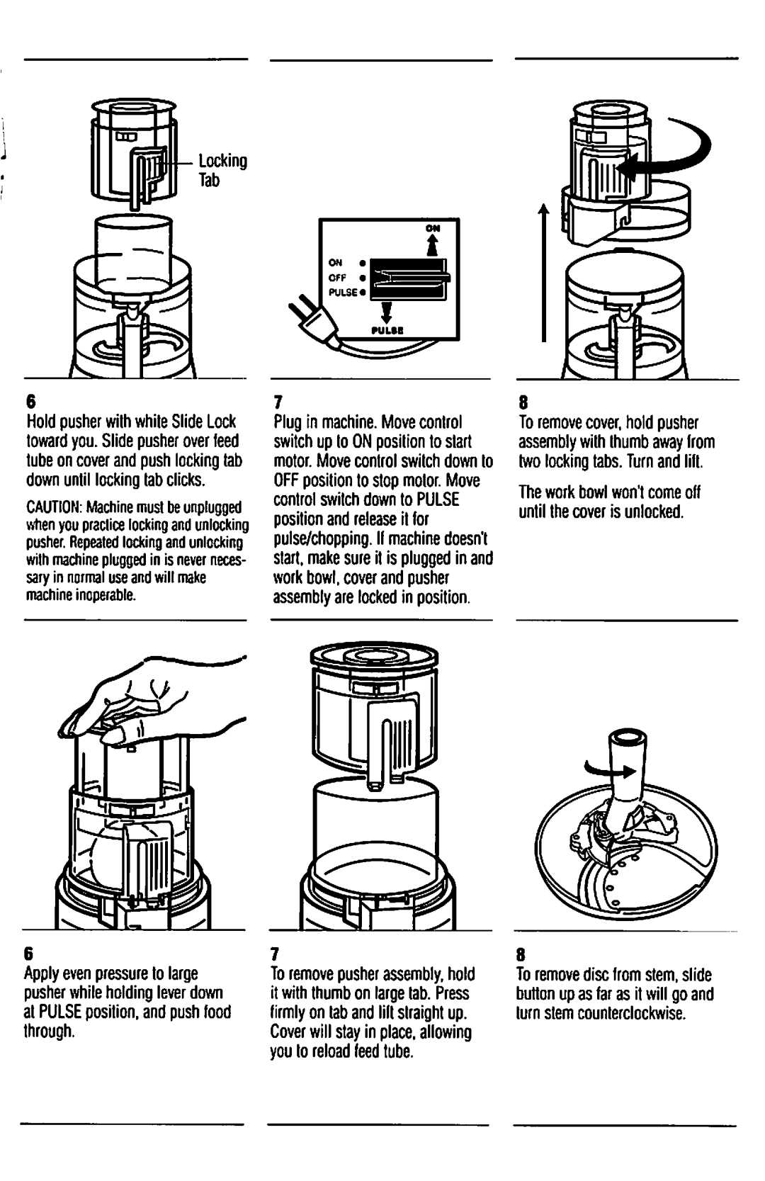 Cuisinart DLC-10S manual Locking Tab 