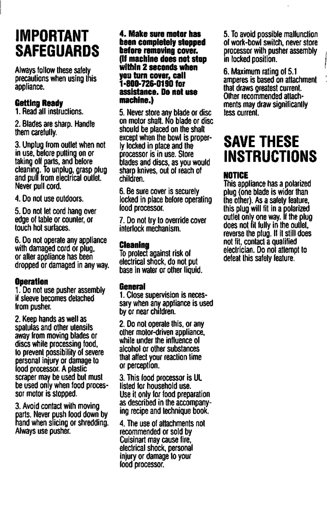 Cuisinart DLC-10S manual Unplug from outlet when not in use, before putting on or 