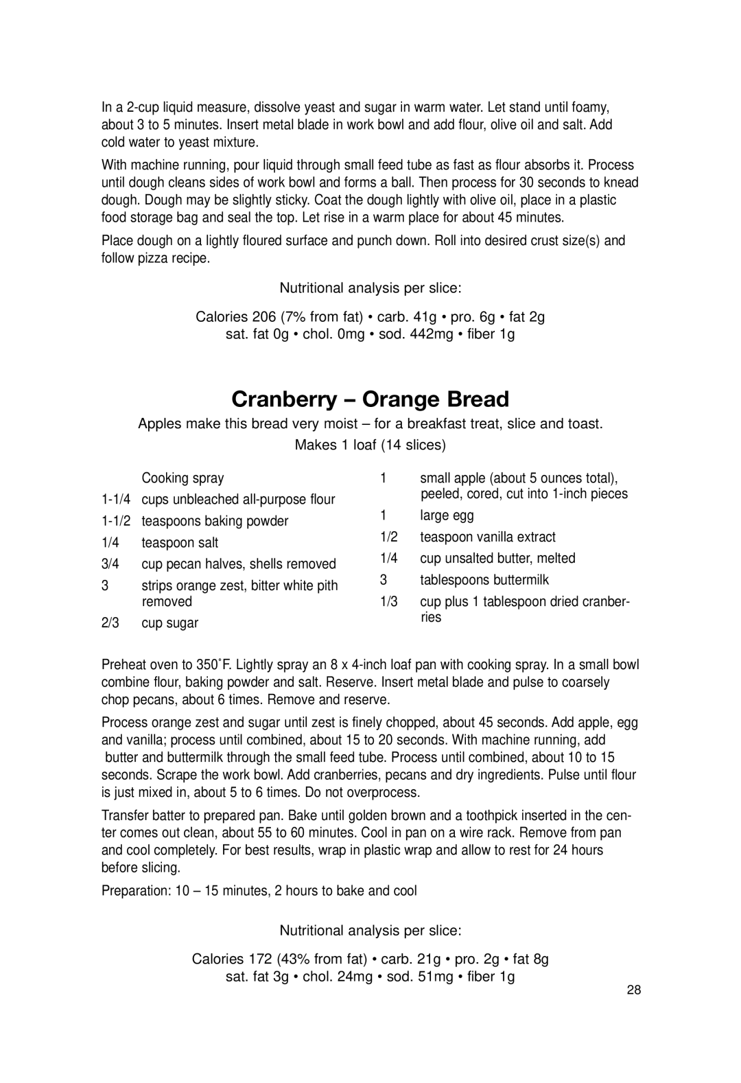 Cuisinart DLC-2007N manual Cranberry Orange Bread 