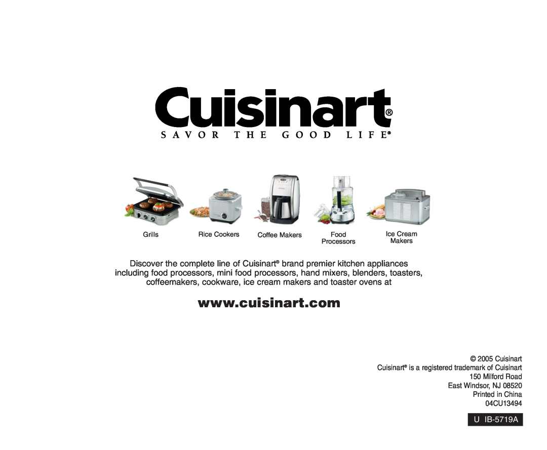 Cuisinart DLC-2A manual coffeemakers, cookware, ice cream makers and toaster ovens at 