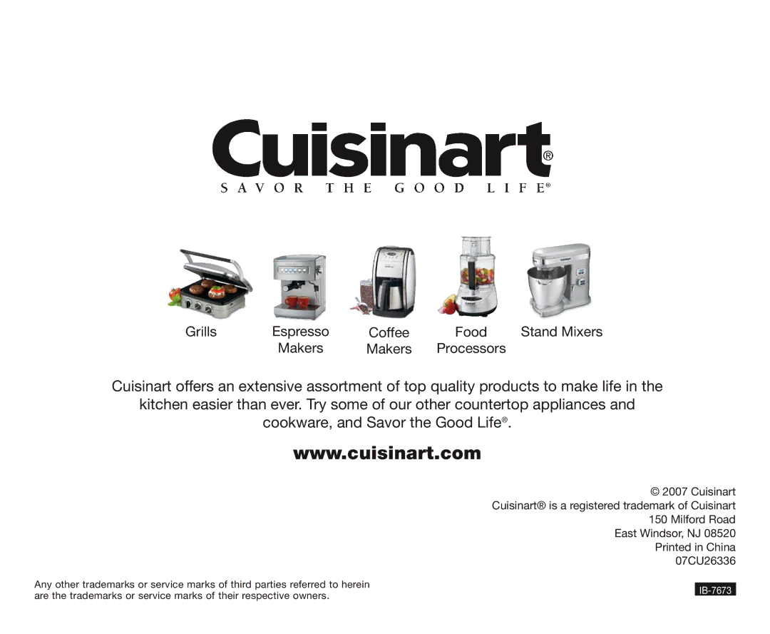 Cuisinart DLC-4CHB manual Grills 