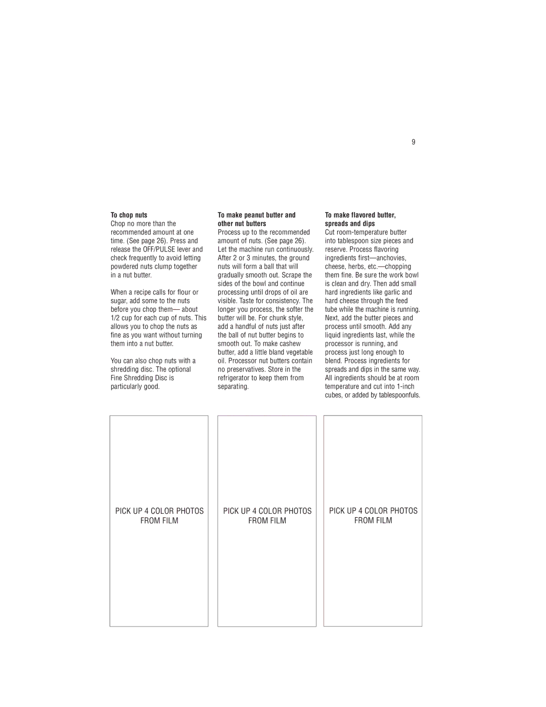 Cuisinart DLC-8S manual To chop nuts, To make peanut butter and other nut butters 