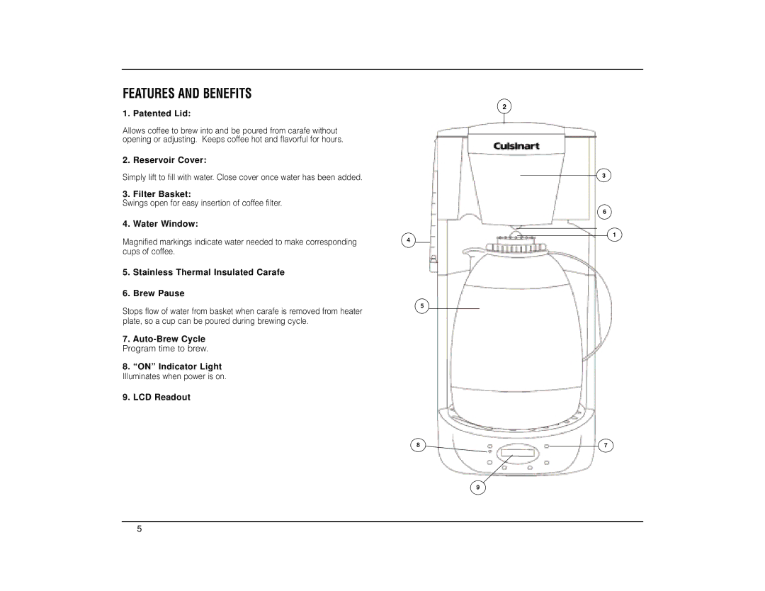 Cuisinart DTC-950 manual Features and Benefits, Patented Lid 