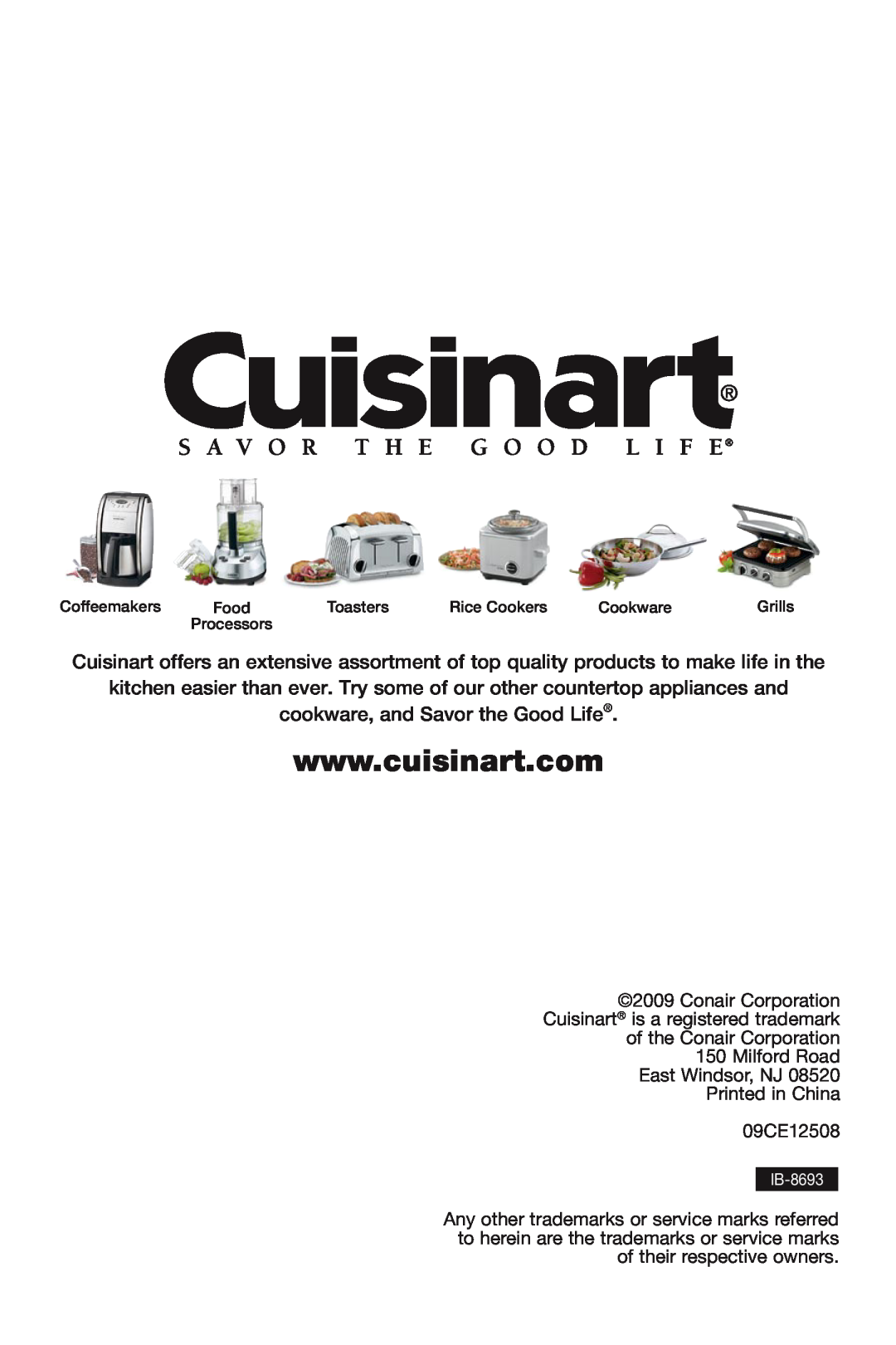 Cuisinart FRC-800 manual 