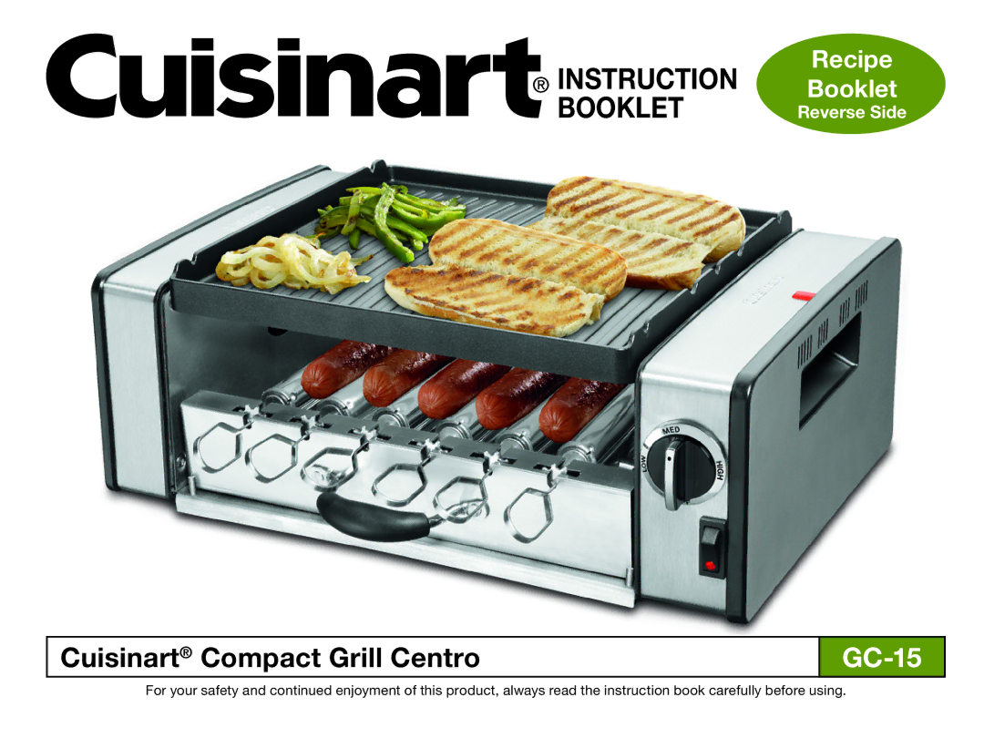 Cuisinart GC-15 manual Instruction 