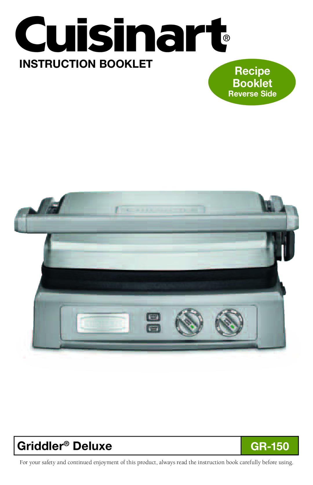 Cuisinart Griddler Deluxe, GR-150 manual 