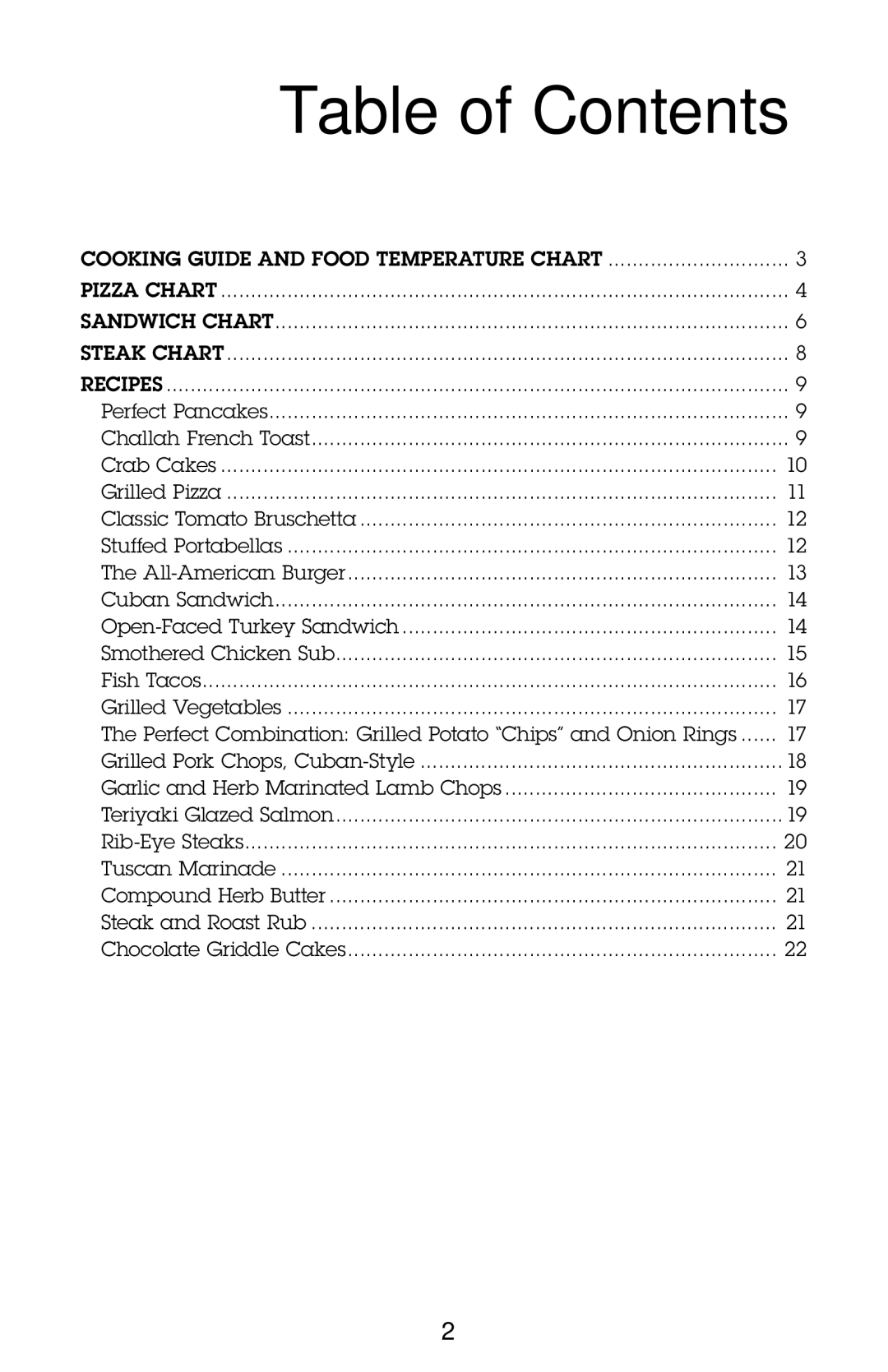 Cuisinart Griddler Deluxe, GR-150 manual Table of Contents 