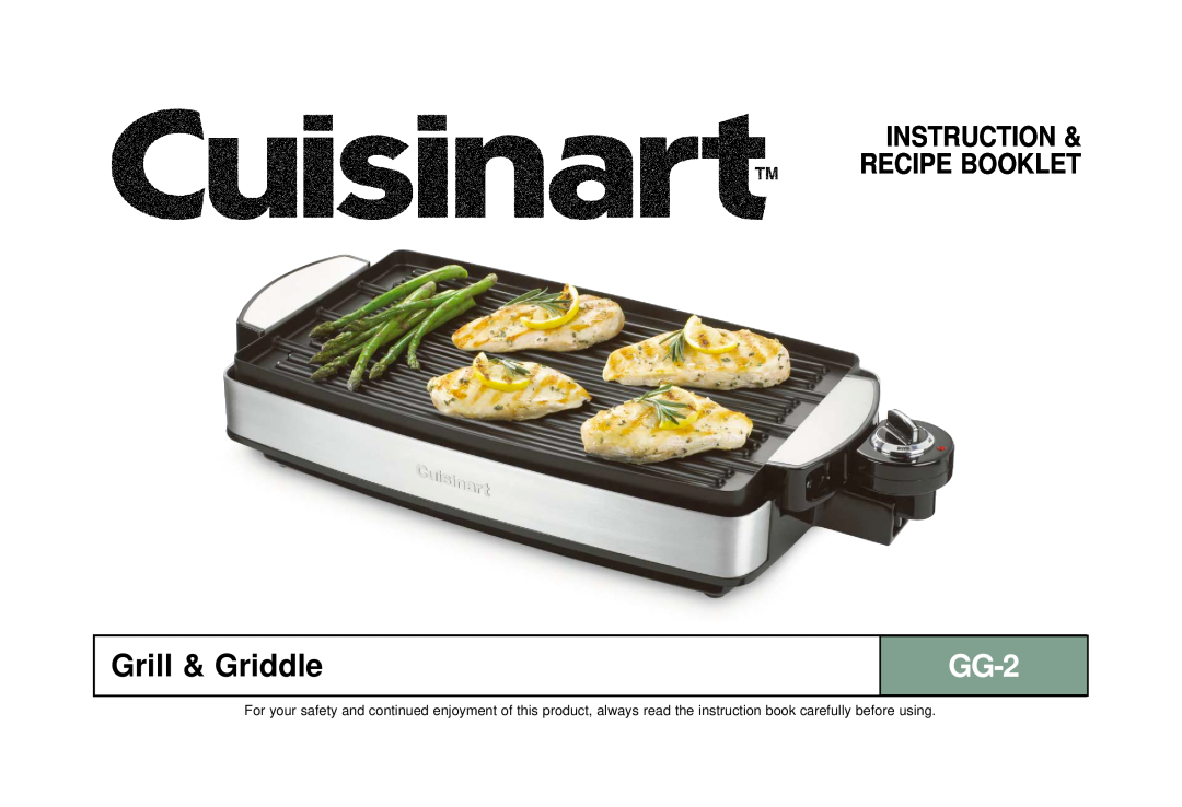 Cuisinart Grill & Griddle manual Instruction & Recipe Booklet, GG-2 