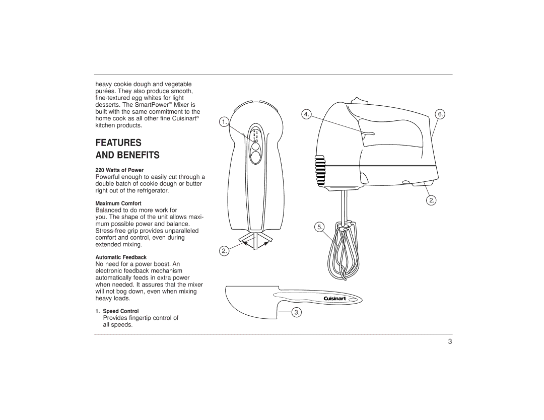 Cuisinart HTM-3 HTM-5 manual Features Benefits 