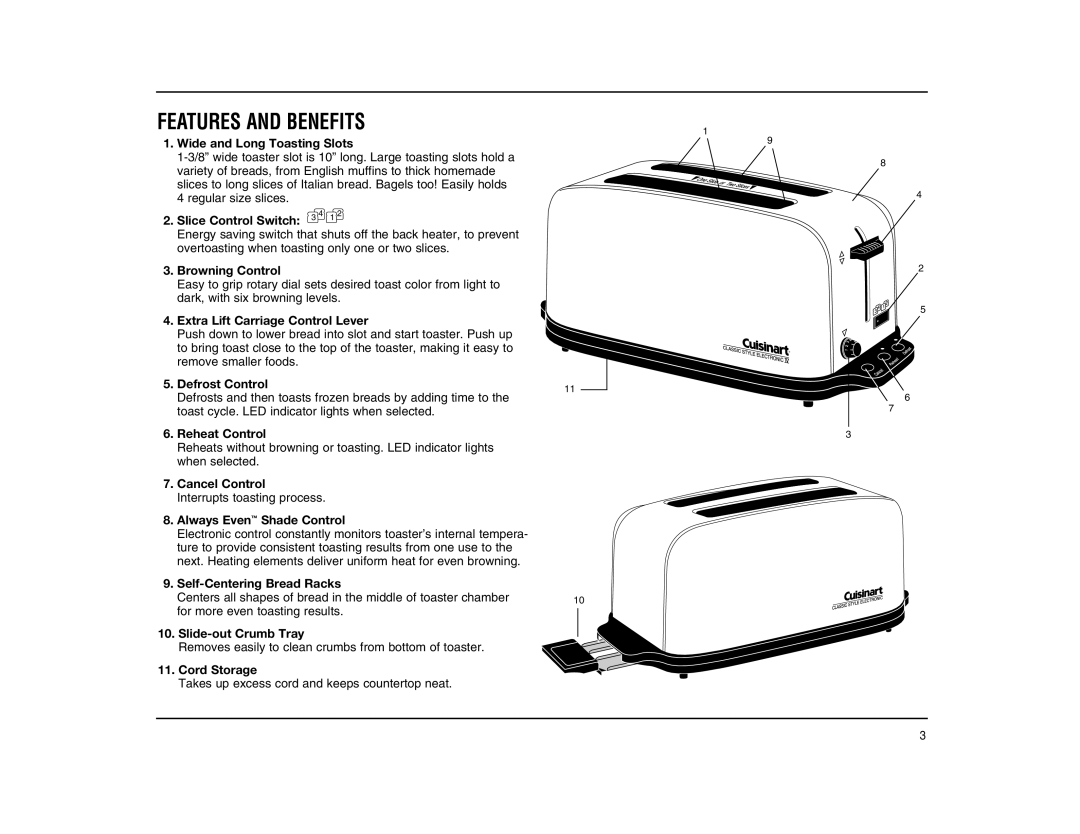 Cuisinart 01CU13179, IB-4000 manual Features and Benefits 