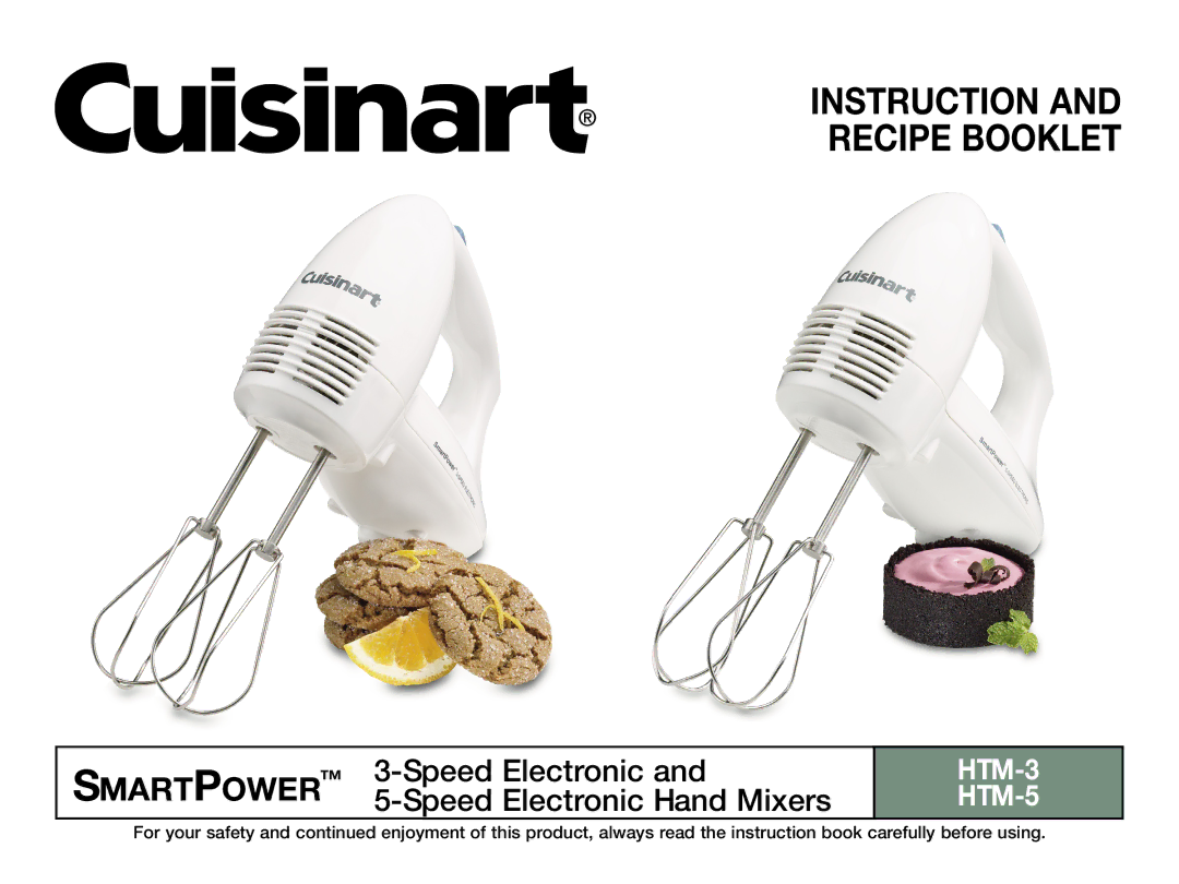 Cuisinart 0CU6515, IB-405A manual Instruction and Recipe Booklet 