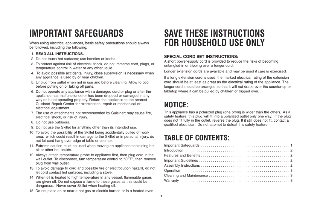 Cuisinart CSK-150, IB-5239A manual Important Safeguards 