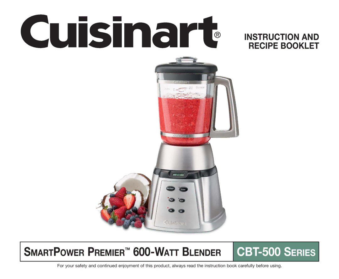 Cuisinart CBT500L, IB-7530 manual CBT-500 Series 