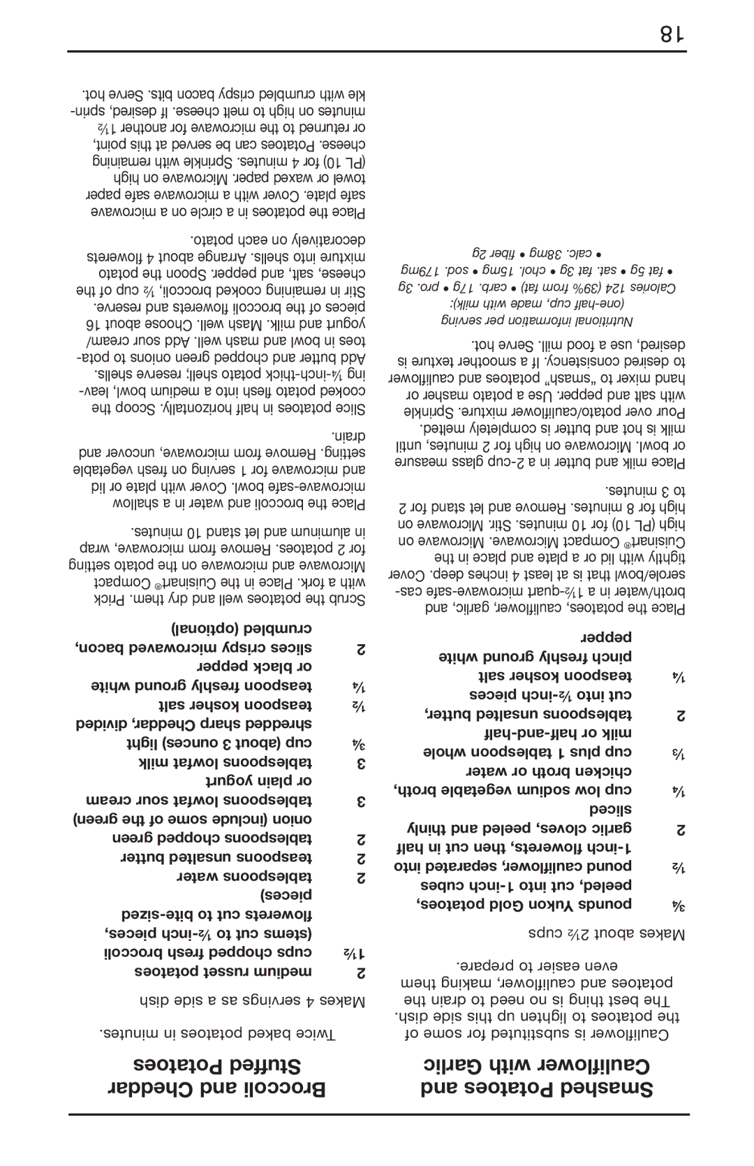 Cuisinart CMW-55 Series, IB-8083 manual Dish side a as servings 4 Makes, Minutes in potatoes baked Twice 