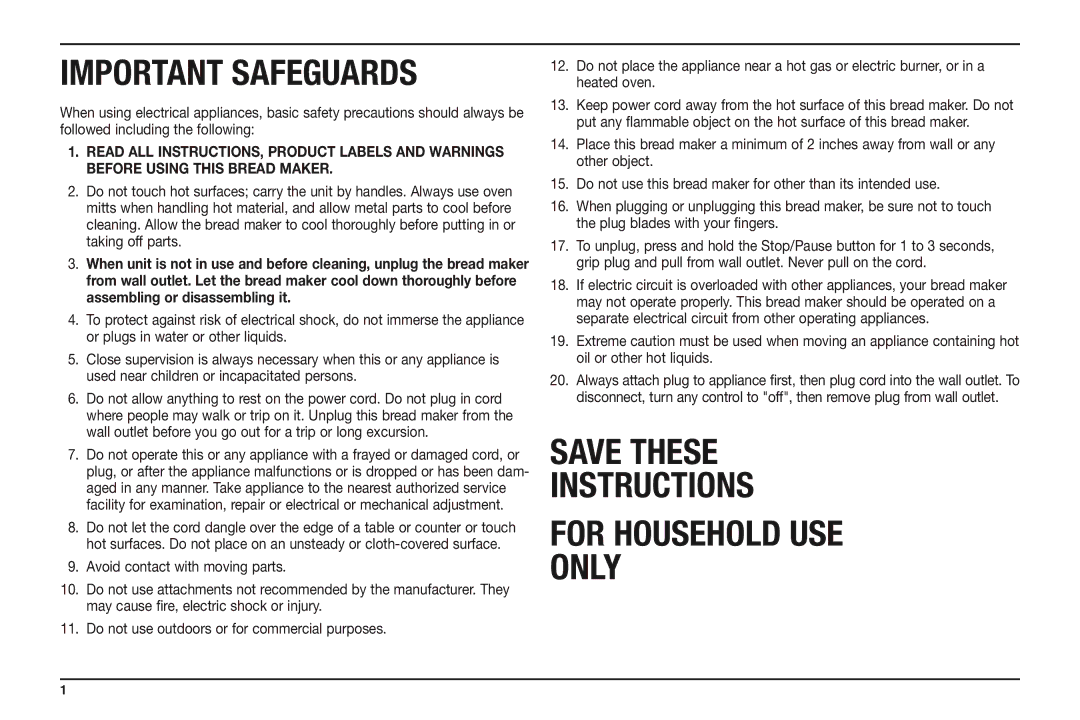 Cuisinart CBK-100, IB-8301, 08CU178 manual Important Safeguards 