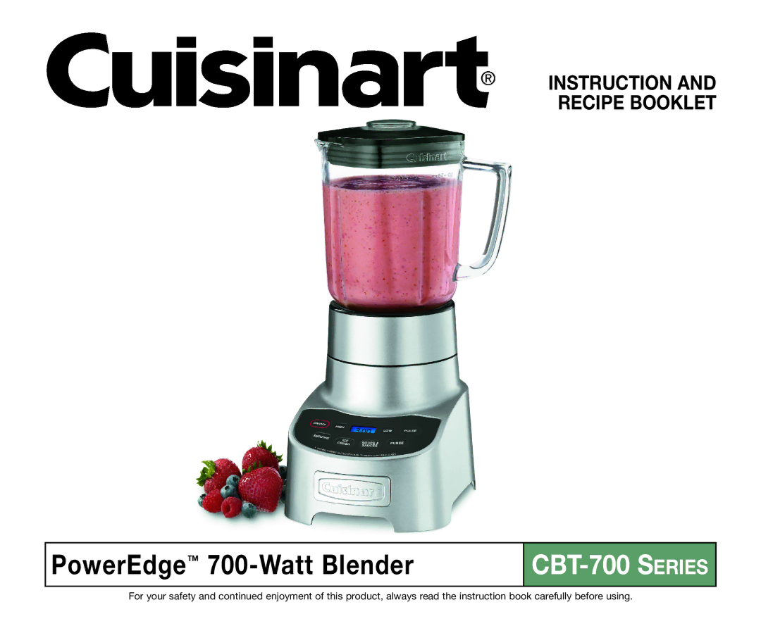 Cuisinart CBT-700 Series, IB-8533A, CBT700, 09CE13231 manual 