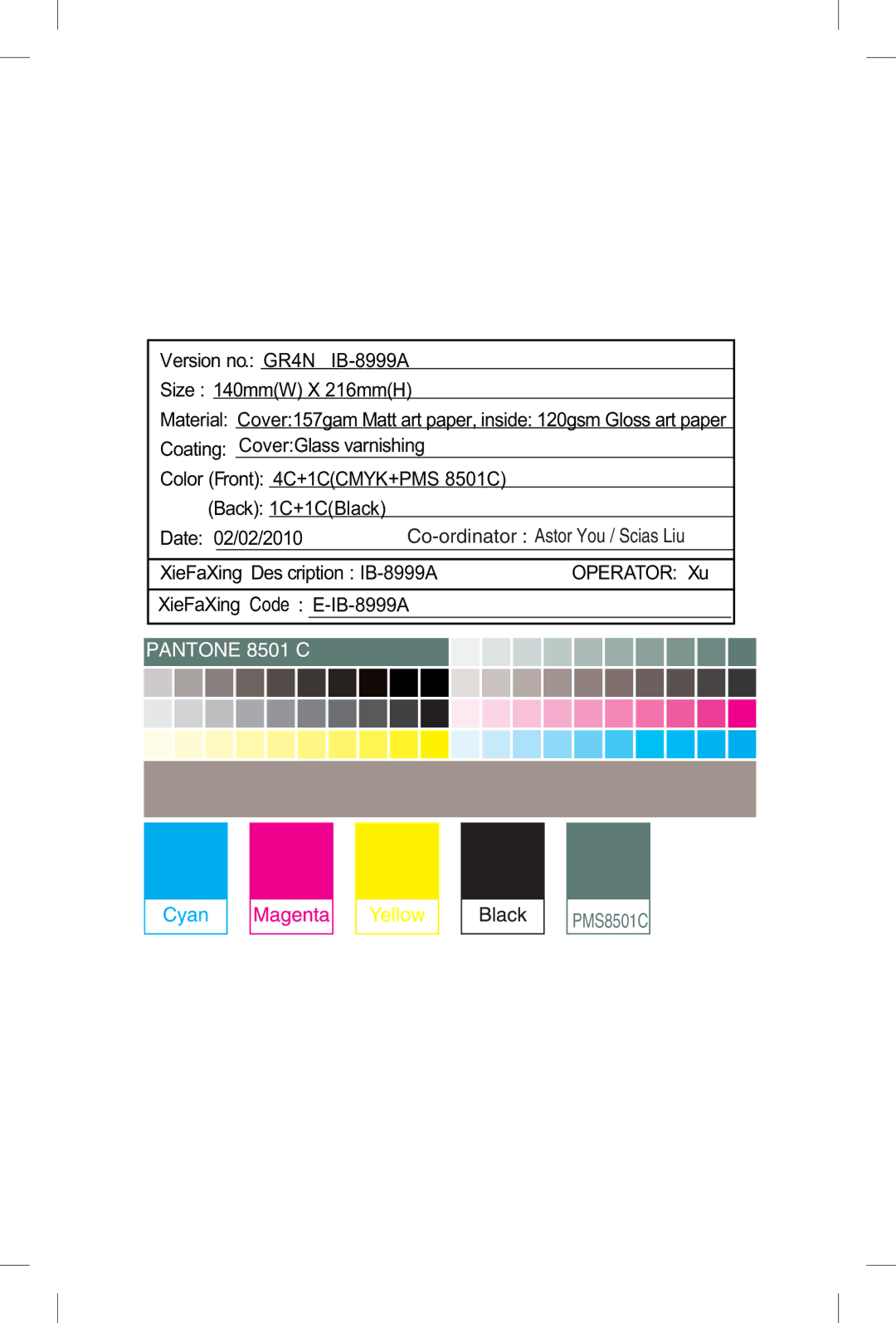 Cuisinart GR-4N, IB-8999A manual Pantone 8501 C 