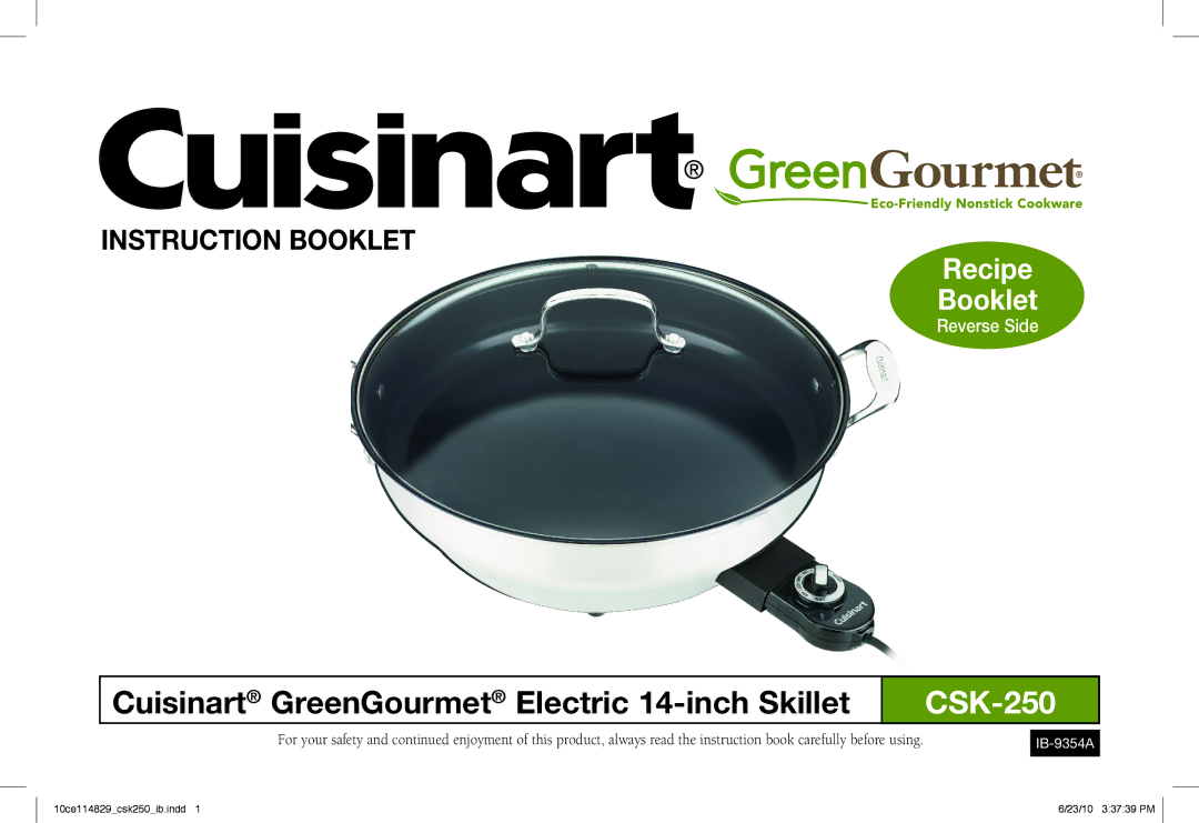 Cuisinart IB-9354A manual CSK-250 