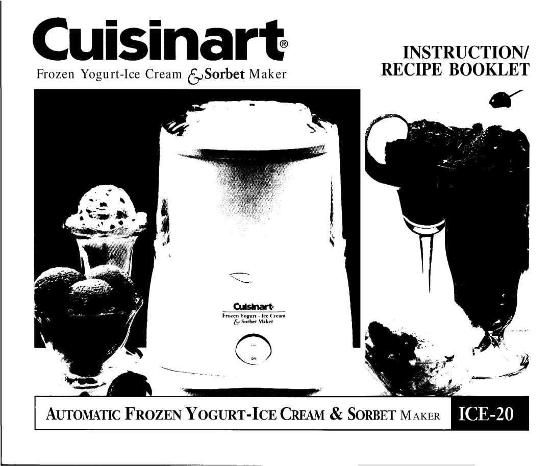 Cuisinart ICE-20 manual Cuisinar 