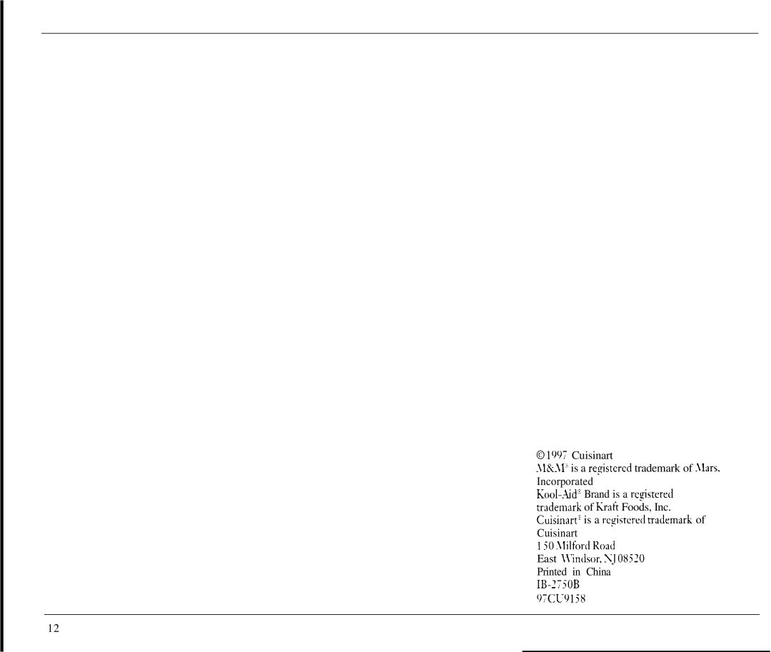 Cuisinart ICE-20 manual 