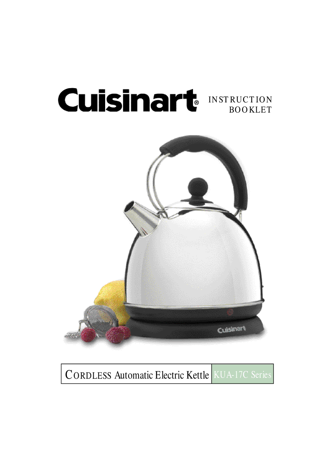 Cuisinart manual Cordless Automatic Electric Kettle KUA-17C Series 