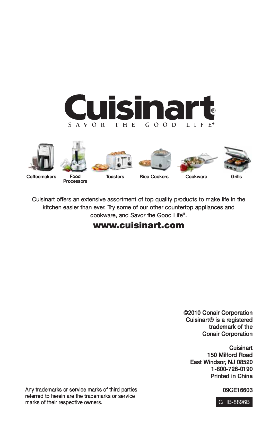 Cuisinart KWE0003IB-1B1, WCH-1500 manual G IB-8896B 