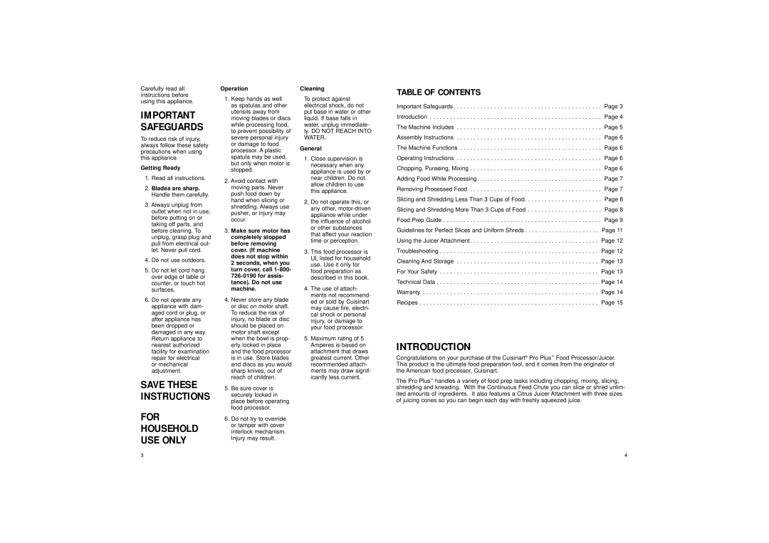 Cuisinart LPP manual Introduction 