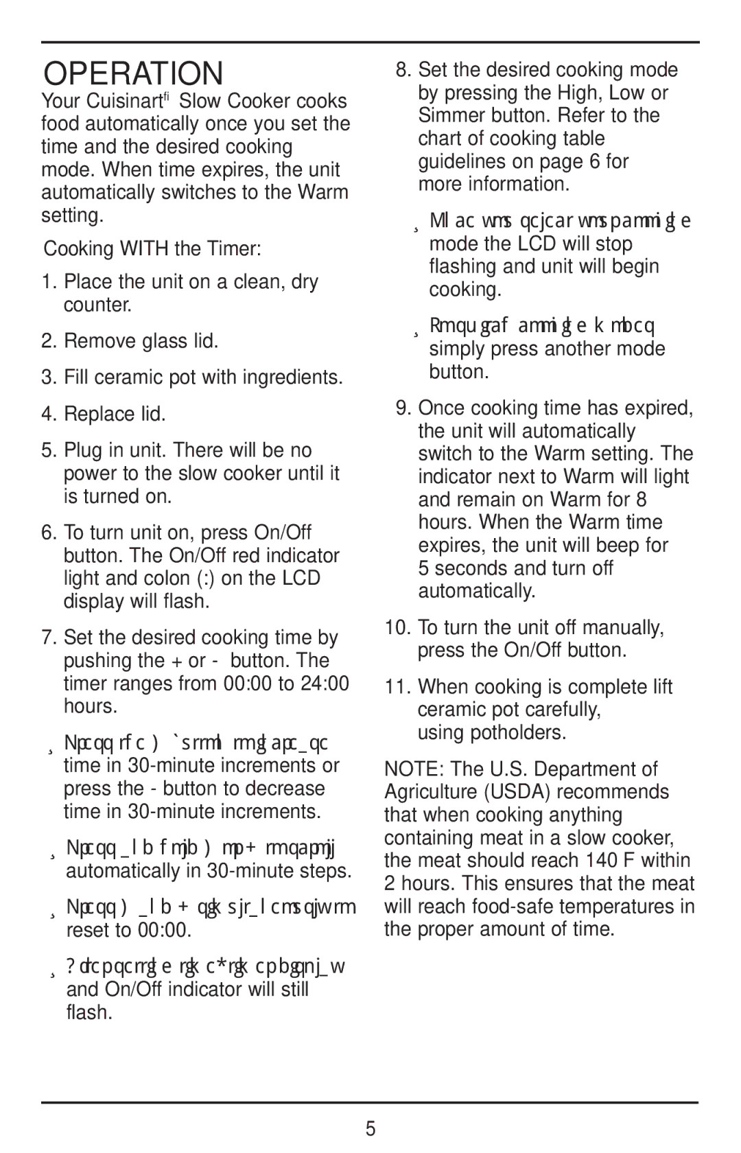 Cuisinart PSC-350 manual Operation, Cooking with the Timer 