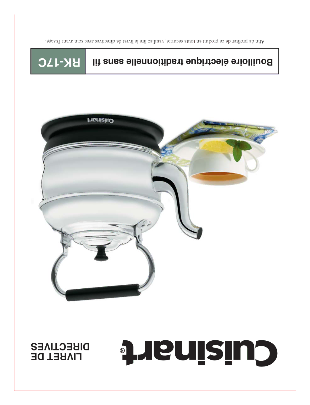 Cuisinart RK-17C manual 17C-RK 