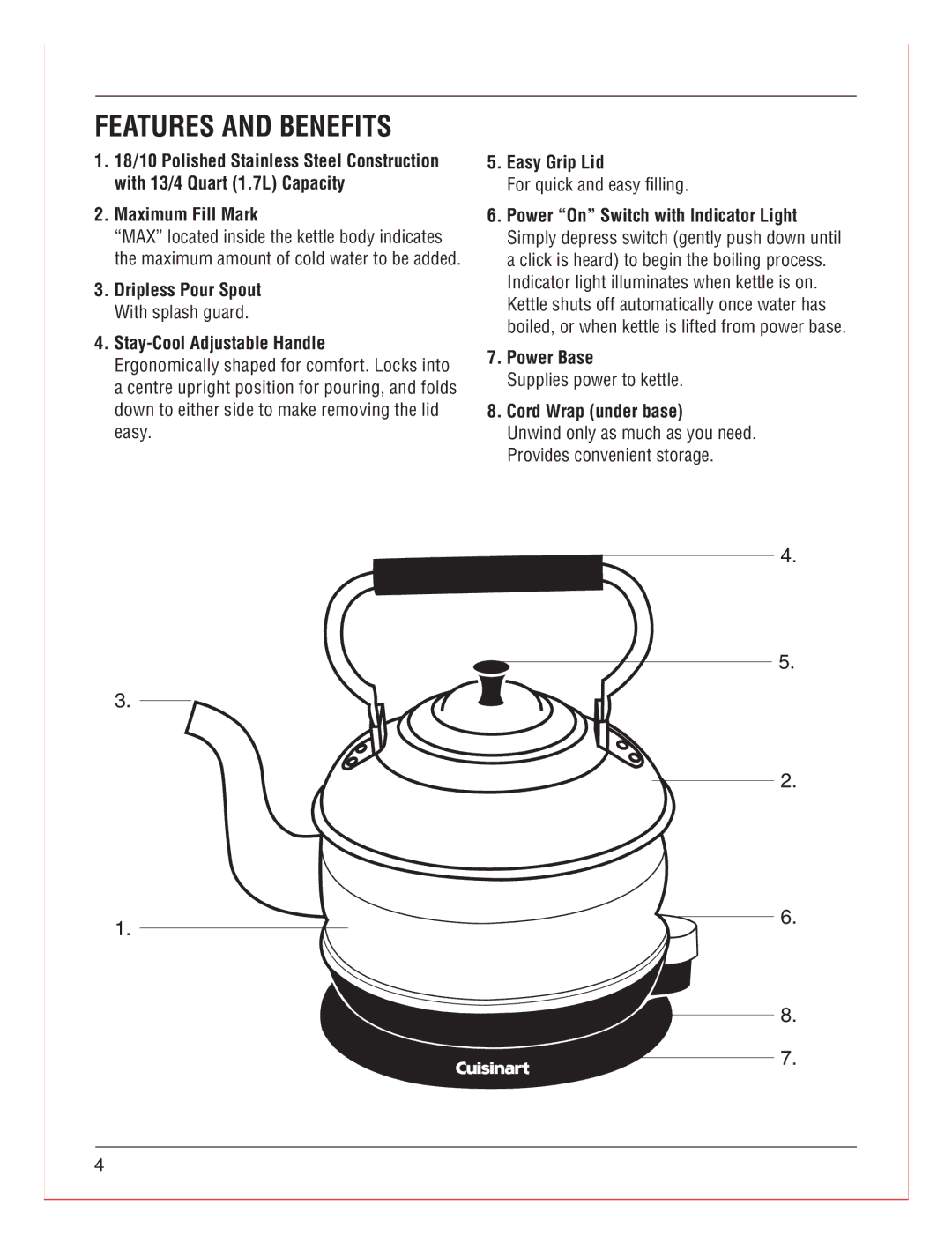 Cuisinart RK-17C manual Features and Benefits 