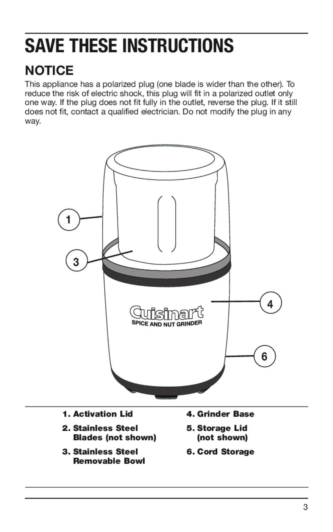 Cuisinart SG-10 manual 