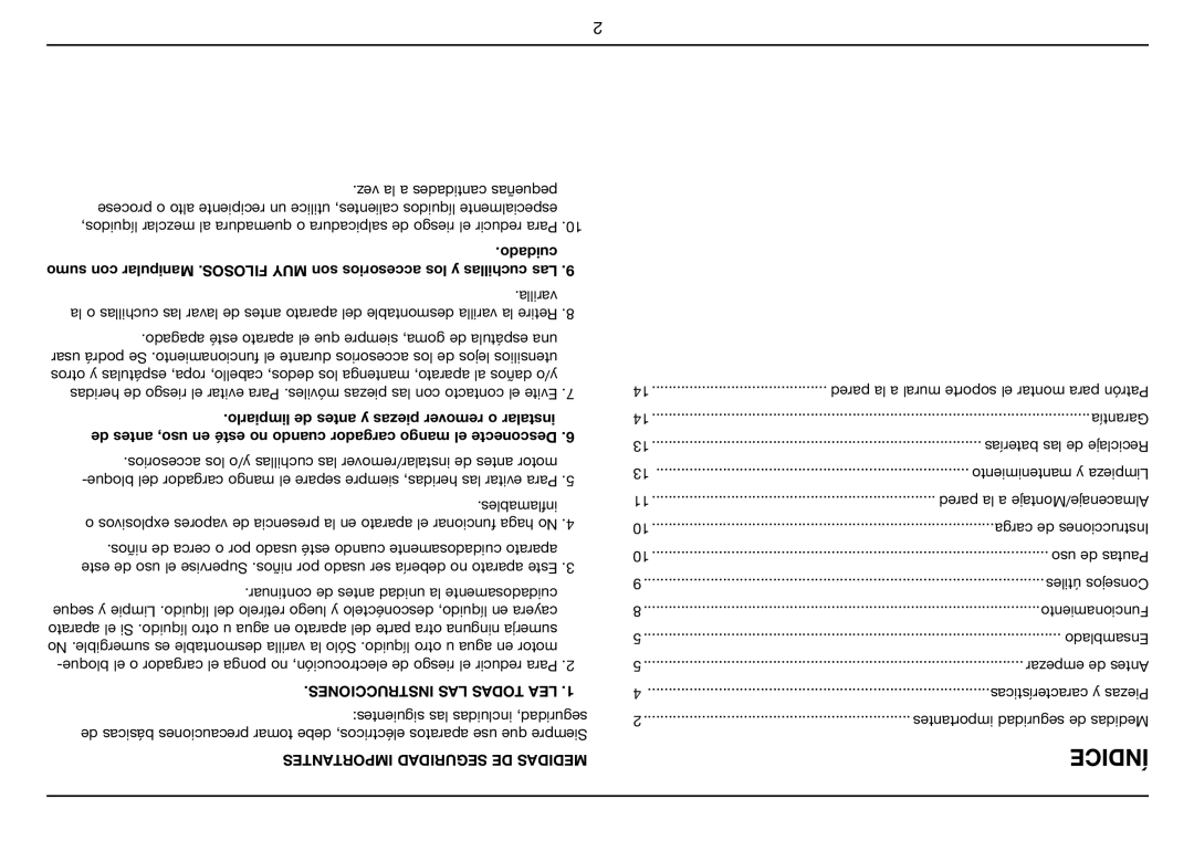 Cuisinart CSB-78, Smart Stick PLUS manual Cuidado, Instrucciones LAS Todas LEA 