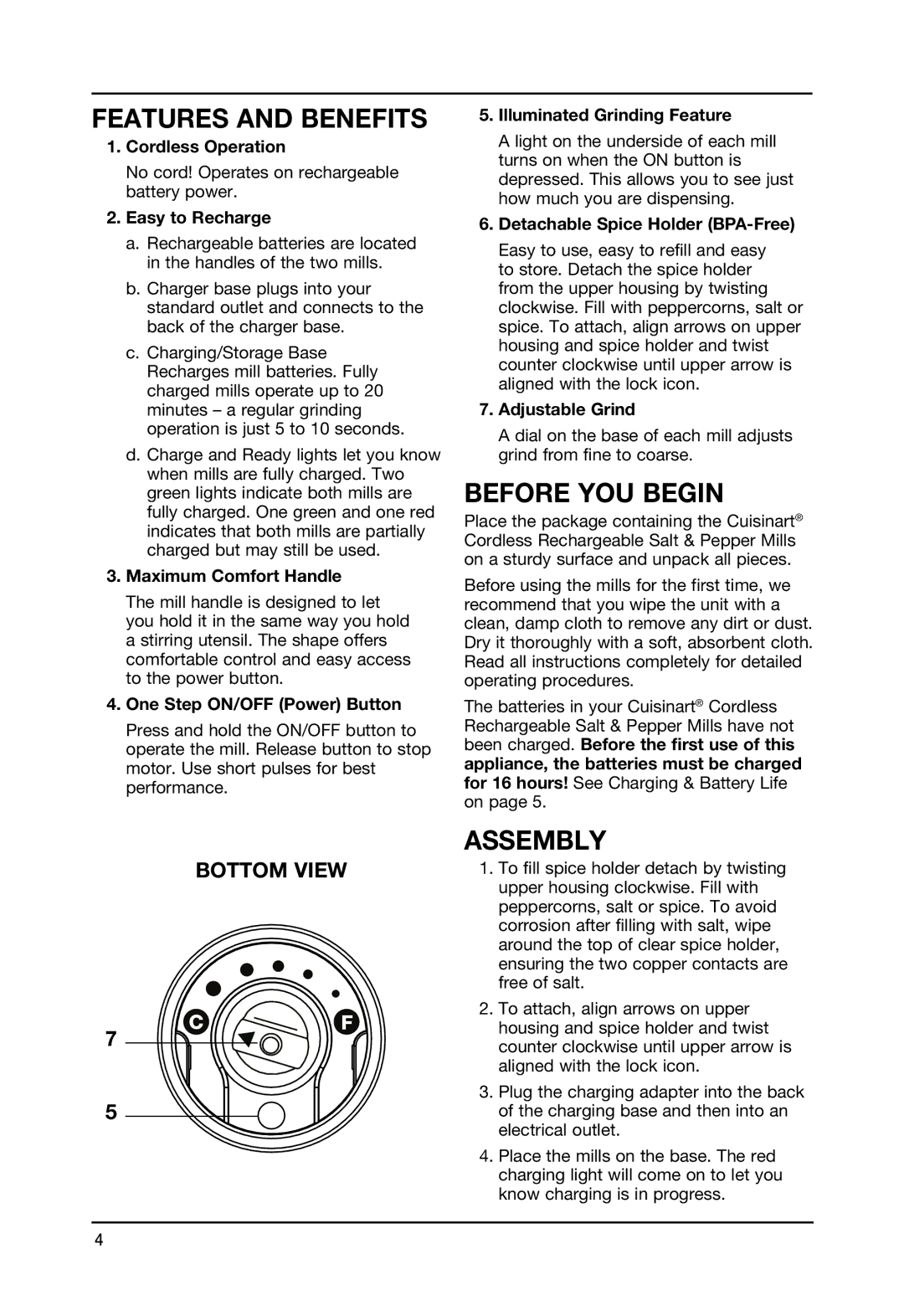 Cuisinart SP-2 manual Before YOU Begin, Assembly 