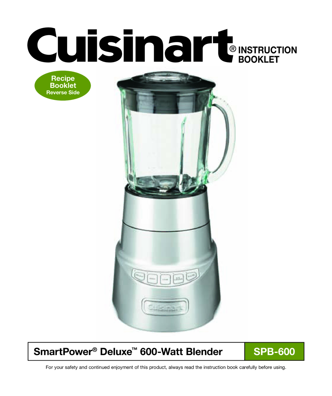 Cuisinart SPB-600 manual 