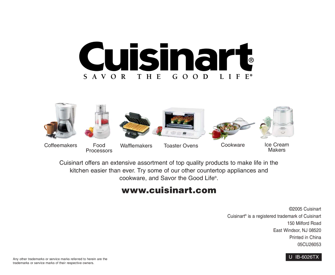 Cuisinart SPB-6SS manual Makers 