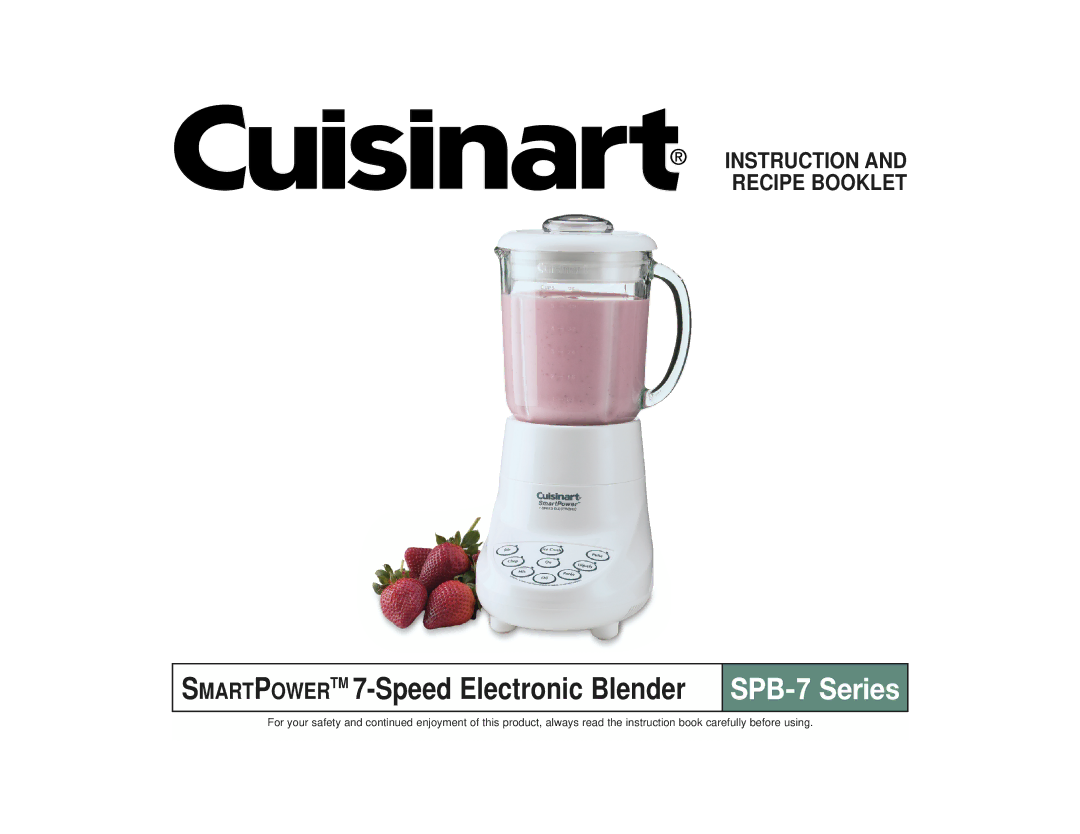 Cuisinart manual SPB-7 Series 