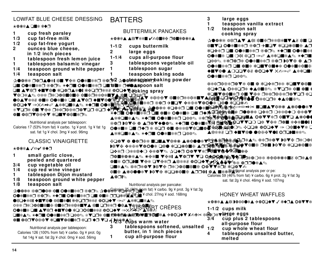 Cuisinart SPB-7 manual Batters 