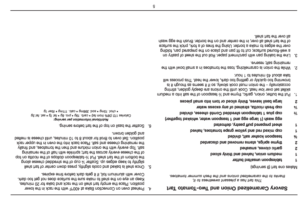 Cuisinart TOB-130 manual Tart Tomato-Two and Onion Caramelized Savory, it, to sweetness pleasant a has tart This 