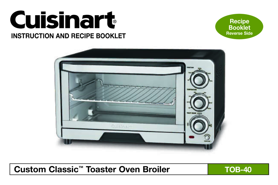 Cuisinart TOB-40 manual Custom Classic Toaster Oven Broilers 