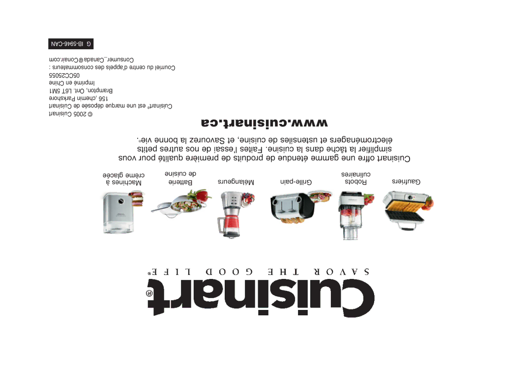 Cuisinart TOB-50BCC manual Ca.cuisinart.www 