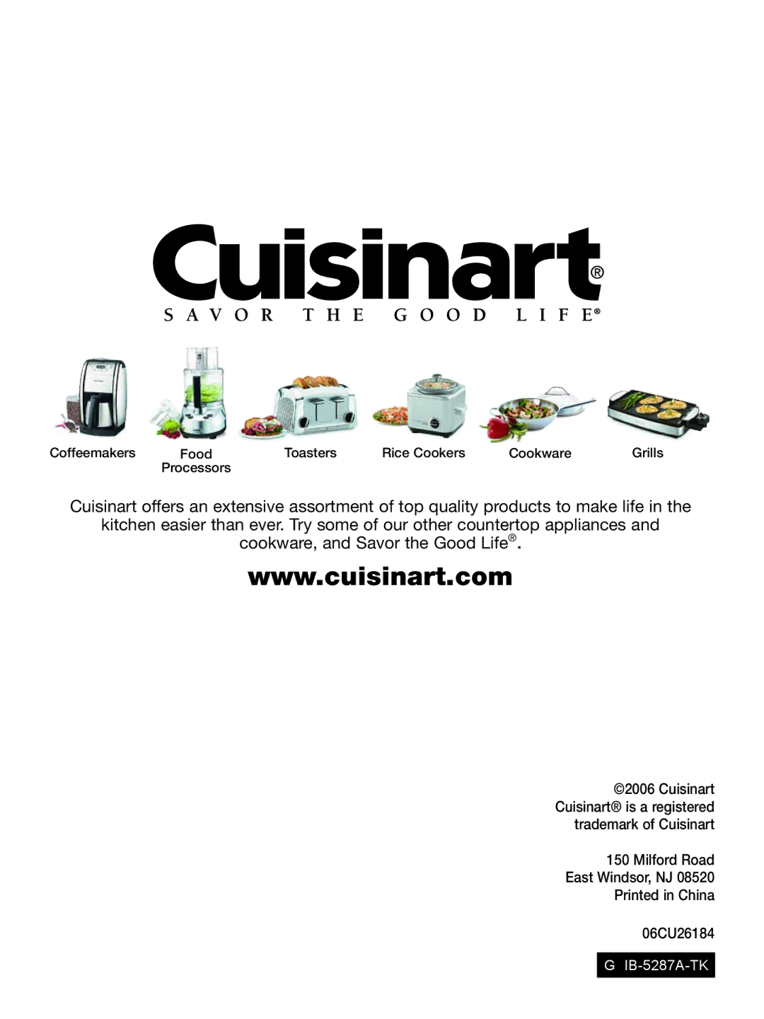 Cuisinart WAF-6 manual IB-5287A-TK 